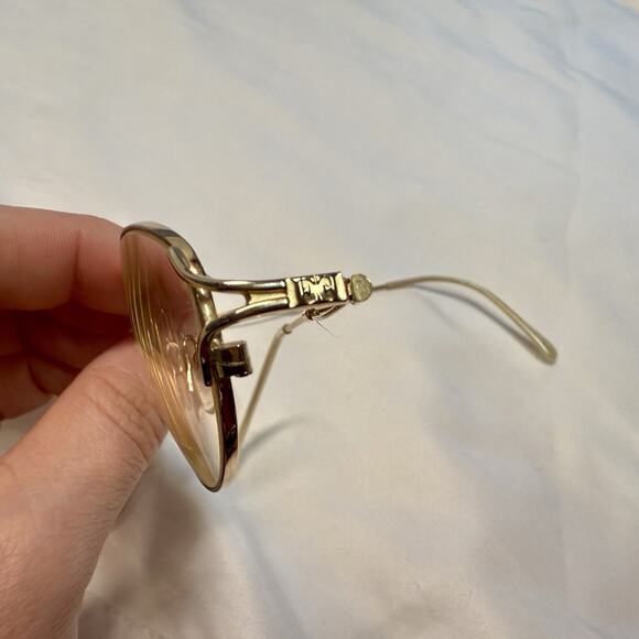 Escada Gold Round Eyeglasses Frame 53□17 130mm Japan Vintage Designer Glasses - Picture 8 of 11